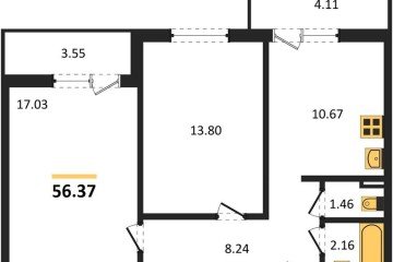 Фото №1: 2-комнатная квартира 56 м² - Берёзовый, мкр. жилой комплекс Молодёжный-2, ул. имени Профессора Малигонова, 48