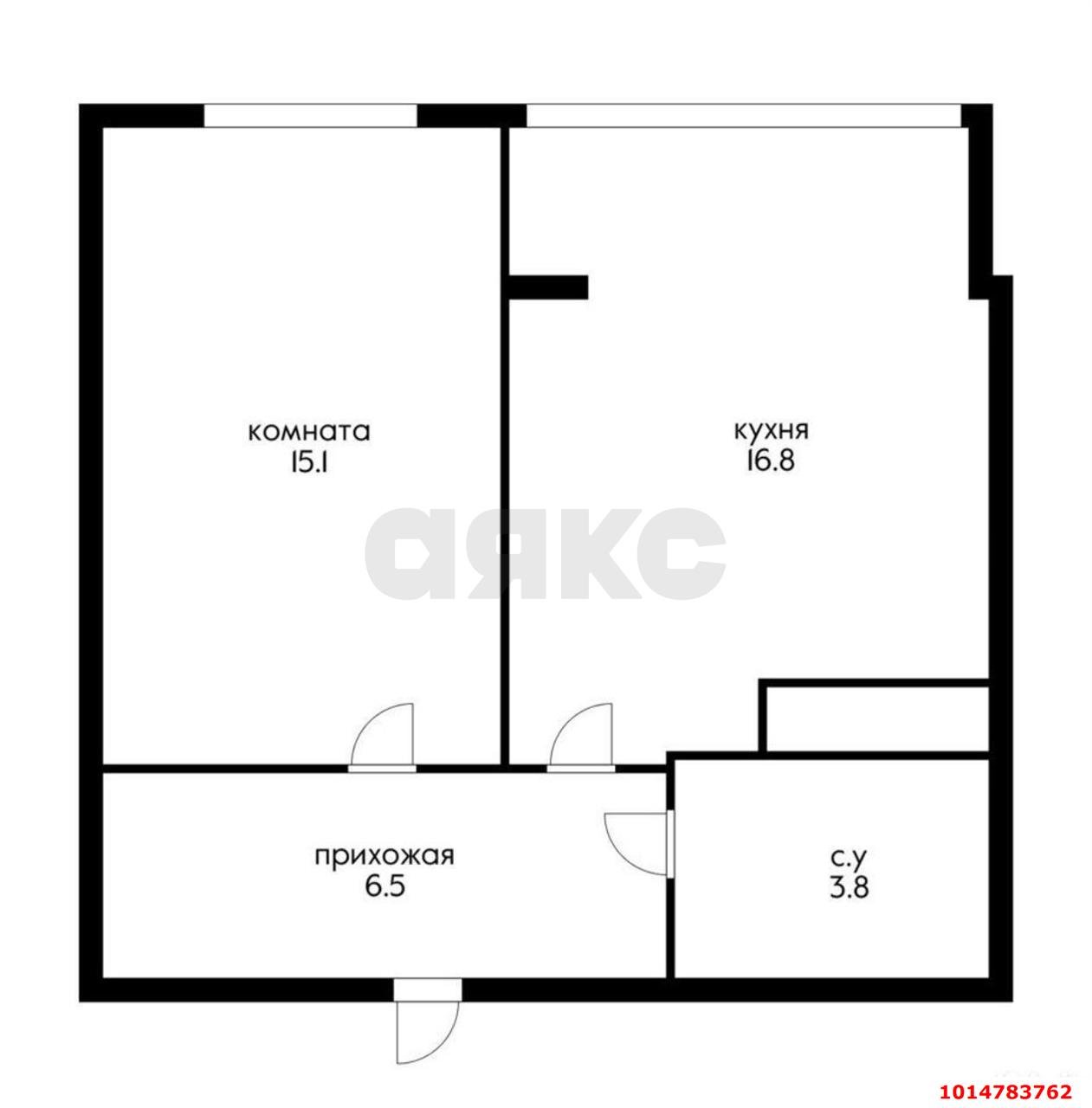 Фото №3: 1-комнатная квартира 45 м² - Яблоновский, ул. Тургеневское Шоссе, 1Гк1