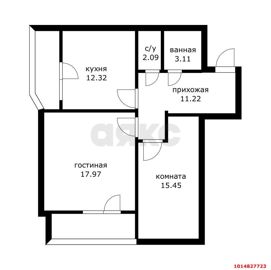 Фото №3: 2-комнатная квартира 71 м² - Краснодар, 1-й квартал, ул. Домбайская, 61