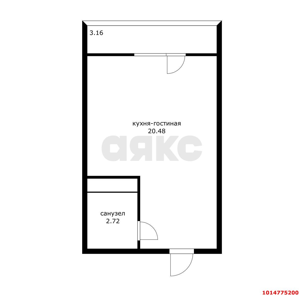 Фото №7: Студия 24 м² - Краснодар, Славянский, ул. Заполярная, 37к4