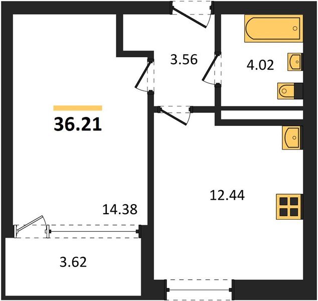 Фото №1: 1-комнатная квартира 36 м² - Краснодар, Центральный внутригородской округ, мкр. Черёмушки