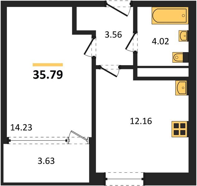 Фото №1: 1-комнатная квартира 35 м² - Краснодар, Центральный внутригородской округ, мкр. Черёмушки