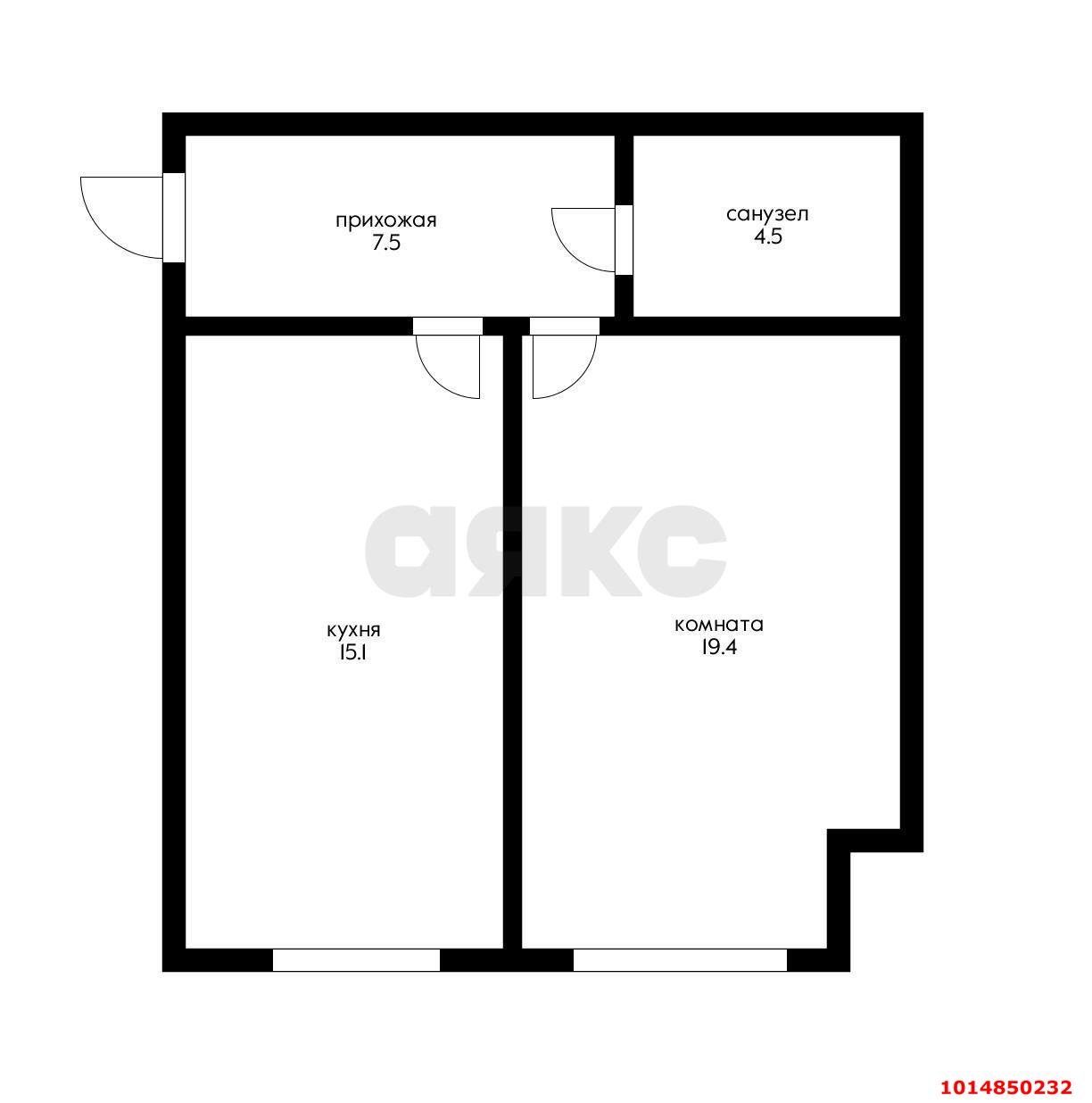 Фото №13: 1-комнатная квартира 46 м² - Яблоновский, ул. Пушкина, 52