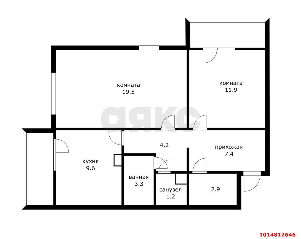 Фото №9: 2-комнатная квартира 60 м² - Краснодар, Краевая Клиническая Больница, ул. Восточно-Кругликовская, 65