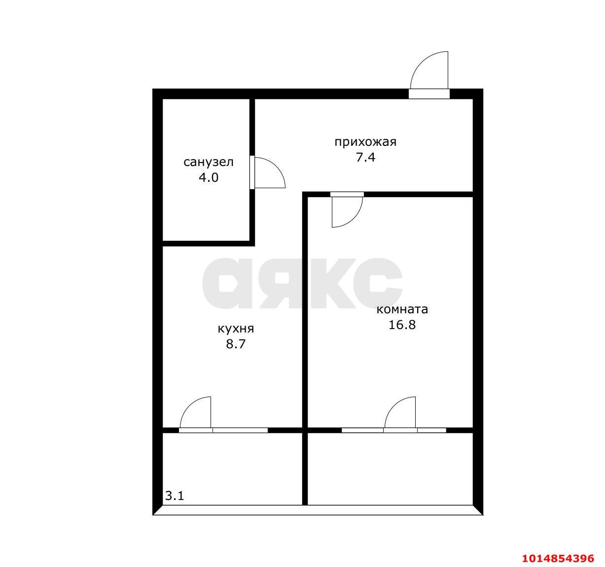 Фото №15: 1-комнатная квартира 42 м² - Российский, Прикубанский внутригородской округ, ул. Ратной Славы, 48