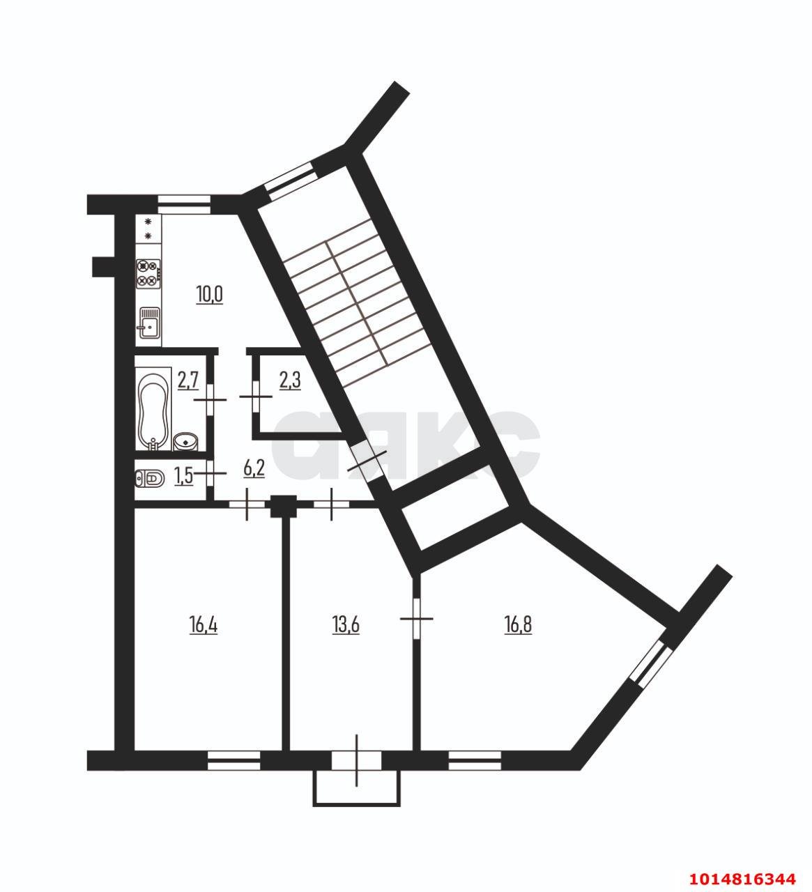 Фото №14: 3-комнатная квартира 69 м² - Краснодар, Западный внутригородской округ, ул. Красная, 165/1