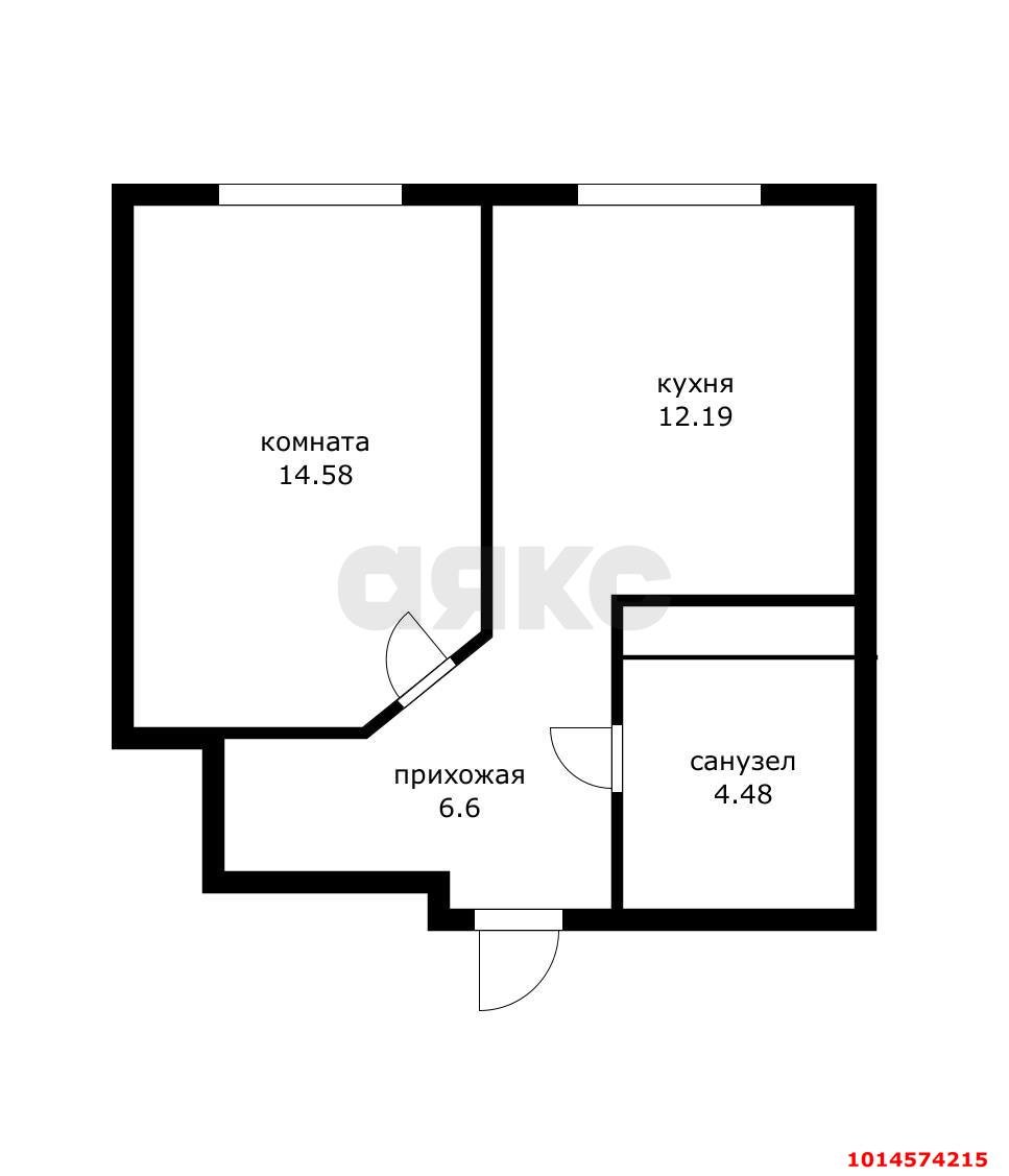 Фото №12: 1-комнатная квартира 38 м² - Краснодар, Камвольно-суконный Комбинат, ул. Дежнёва, 29/3