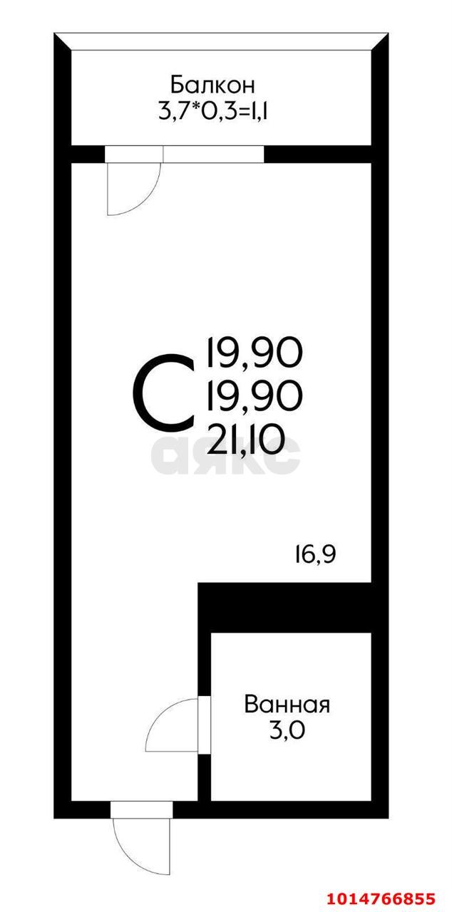 Фото №18: Студия 19 м² - Краснодар, жилой комплекс Времена Года-2, ул. Евгении Жигуленко, 5к1