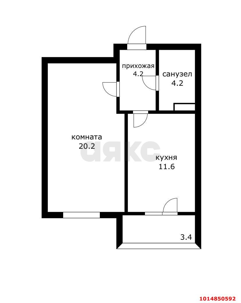Фото №15: 1-комнатная квартира 40 м² - Краснодар, Участок №24, ул. Трудовой Славы, 43к1