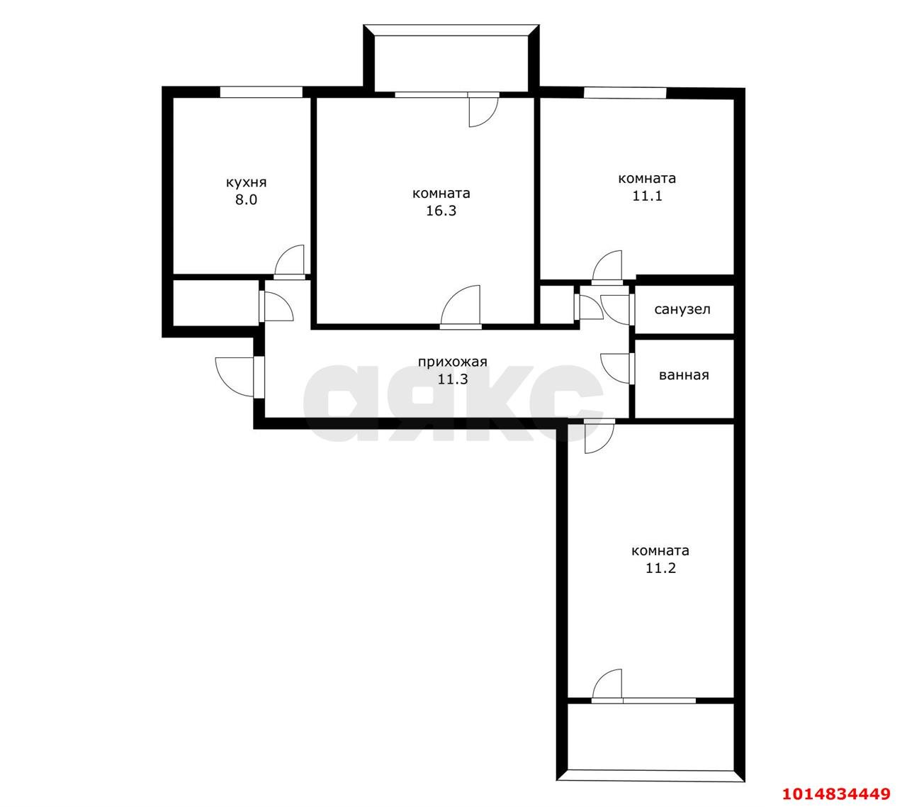 Фото №16: 3-комнатная квартира 63 м² - Краснодар, Центральный, ул. Севастопольская, 9
