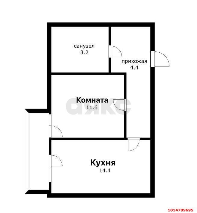 Фото №14: 1-комнатная квартира 44 м² - Краснодар, Парк Победы, ул. Героя Пешкова, 14к3