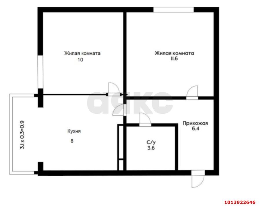 Фото №10: 2-комнатная квартира 42 м² - Краснодар, жилой комплекс Свобода, ул. Домбайская, 55к2