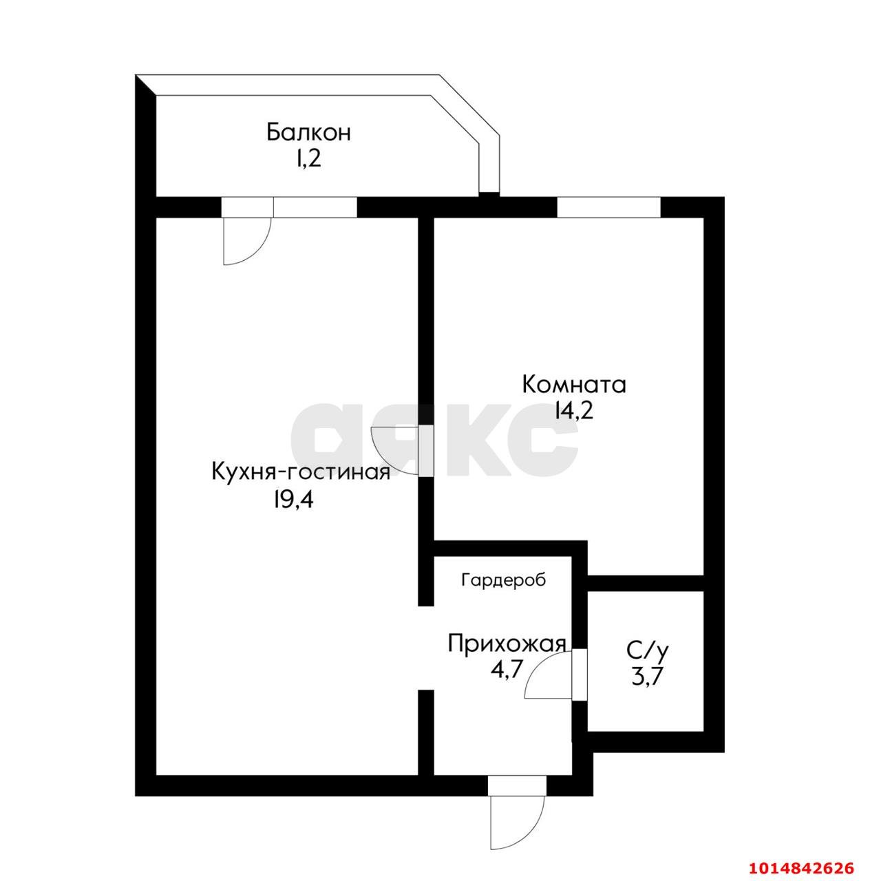 Фото №16: 1-комнатная квартира 43 м² - Краснодар, жилой комплекс Абрикос, ул. 5-я Дорожная, 68к2
