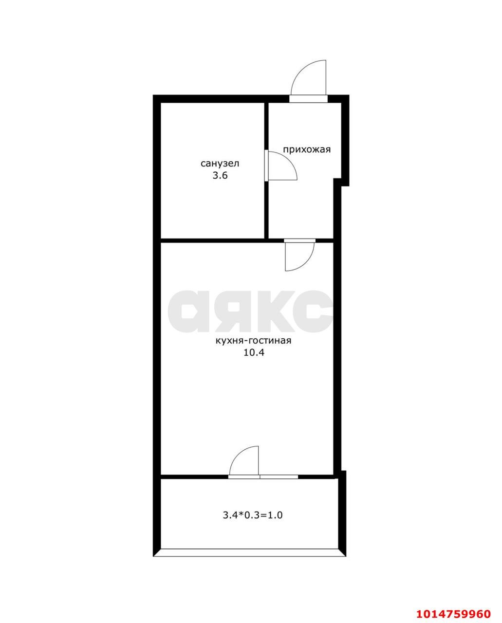 Фото №7: Студия 21 м² - Новая Адыгея, мкр. жилой комплекс Дарград, ул. Тургеневское шоссе, 33/3к13