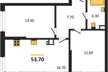 Фото №1: 2-комнатная квартира 53 м² - Краснодар, мкр. Прикубанский внутригородской округ, 
