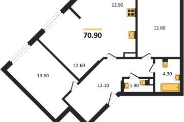 Фото №1: 2-комнатная квартира 71 м² - Краснодар, мкр. Прикубанский внутригородской округ, 