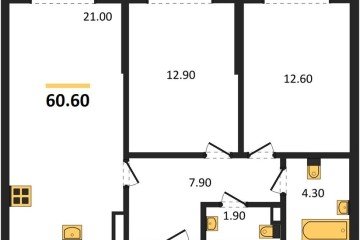 Фото №1: 2-комнатная квартира 60 м² - Краснодар, мкр. Прикубанский внутригородской округ, 