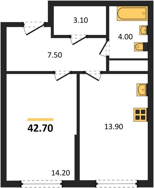 Фото №1: 1-комнатная квартира 42 м² - Краснодар, Догма Парк, мкр. Прикубанский внутригородской округ