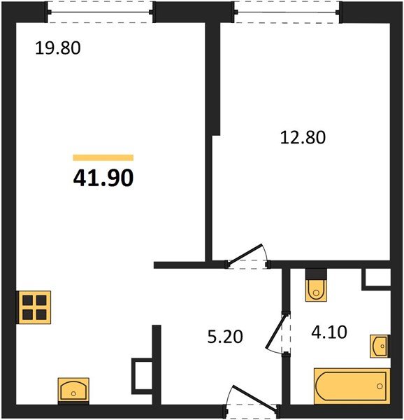 Фото №1: 1-комнатная квартира 41 м² - Краснодар, Догма Парк, мкр. Прикубанский внутригородской округ