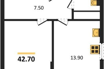 Фото №1: 1-комнатная квартира 42 м² - Краснодар, мкр. Догма Парк, 