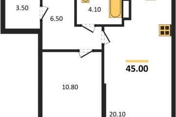 Фото №1: 1-комнатная квартира 45 м² - Краснодар, мкр. Догма Парк, 