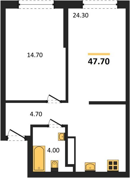 Фото №1: 1-комнатная квартира 47 м² - Краснодар, Прикубанский внутригородской округ, мкр. Догма Парк