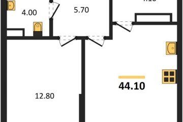 Фото №1: 1-комнатная квартира 44 м² - Краснодар, мкр. Догма Парк, 