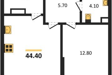 Фото №1: 1-комнатная квартира 44 м² - Краснодар, мкр. Прикубанский внутригородской округ, 