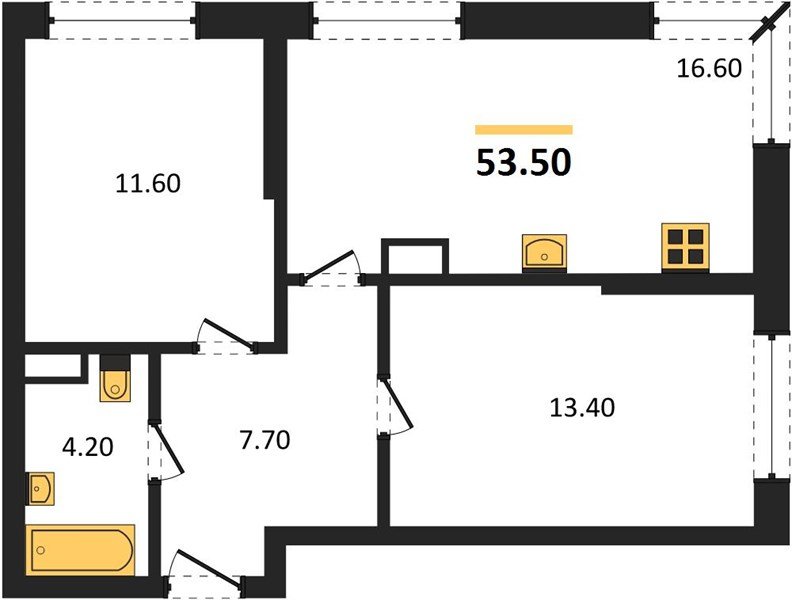 Фото №1: 2-комнатная квартира 53 м² - Краснодар, Догма Парк, мкр. Прикубанский внутригородской округ
