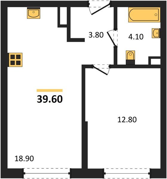 Фото №1: 1-комнатная квартира 39 м² - Краснодар, Догма Парк, мкр. Прикубанский внутригородской округ