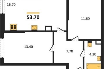 Фото №1: 2-комнатная квартира 53 м² - Краснодар, мкр. Прикубанский внутригородской округ, 