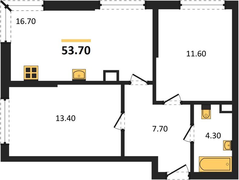 Фото №1: 2-комнатная квартира 53 м² - Краснодар, Догма Парк, мкр. Прикубанский внутригородской округ