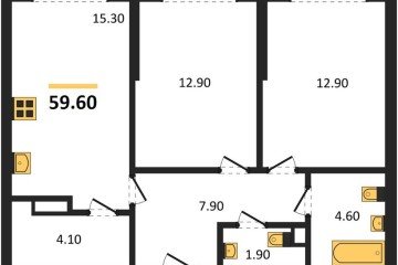 Фото №1: 2-комнатная квартира 59 м² - Краснодар, мкр. Прикубанский внутригородской округ, 