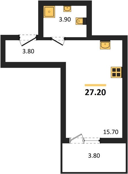 Фото №1: Студия <span class="whitespace-nowrap">27 м²</span>, <span class="whitespace-nowrap">2/18 эт.</span> - Краснодар, мкр. Прикубанский внутригородской округ