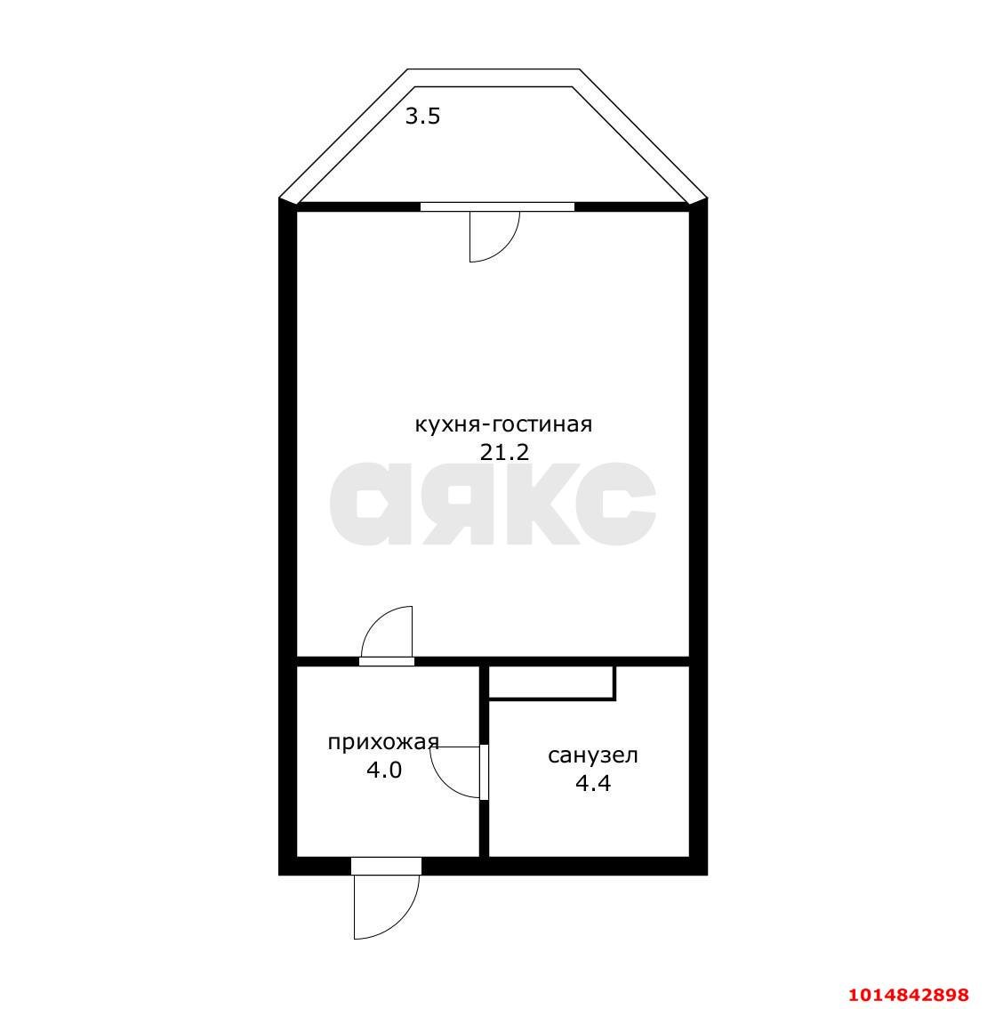 Фото №15: Студия 33 м² - Краснодар, Прикубанский внутригородской округ, Горхутор, мкр. жилой комплекс Сокольники, ул. имени М.Е. Соколова, 86к2