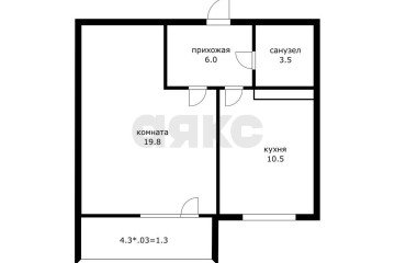 Фото №5: 1-комнатная квартира 44 м² - Краснодар, мкр. жилой комплекс Восточный Парк, ул. Трудовой Славы, 62Ак1