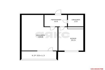 Фото №5: 1-комнатная квартира 39 м² - Краснодар, мкр. Гидростроителей, ул. Трудовой Славы, 62Ак1