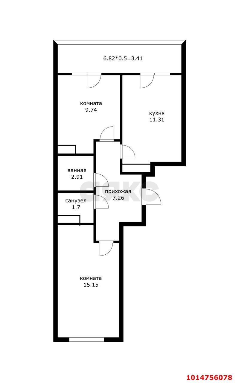 Фото №6: 2-комнатная квартира 55 м² - Небуг, мкр. квартал Спортивный, 1