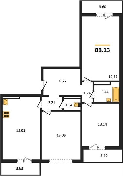 Фото №1: 3-комнатная квартира 88 м² - Краснодар, жилой комплекс Квартал № 6, ул. имени 75-летия Победы, 26/1к2