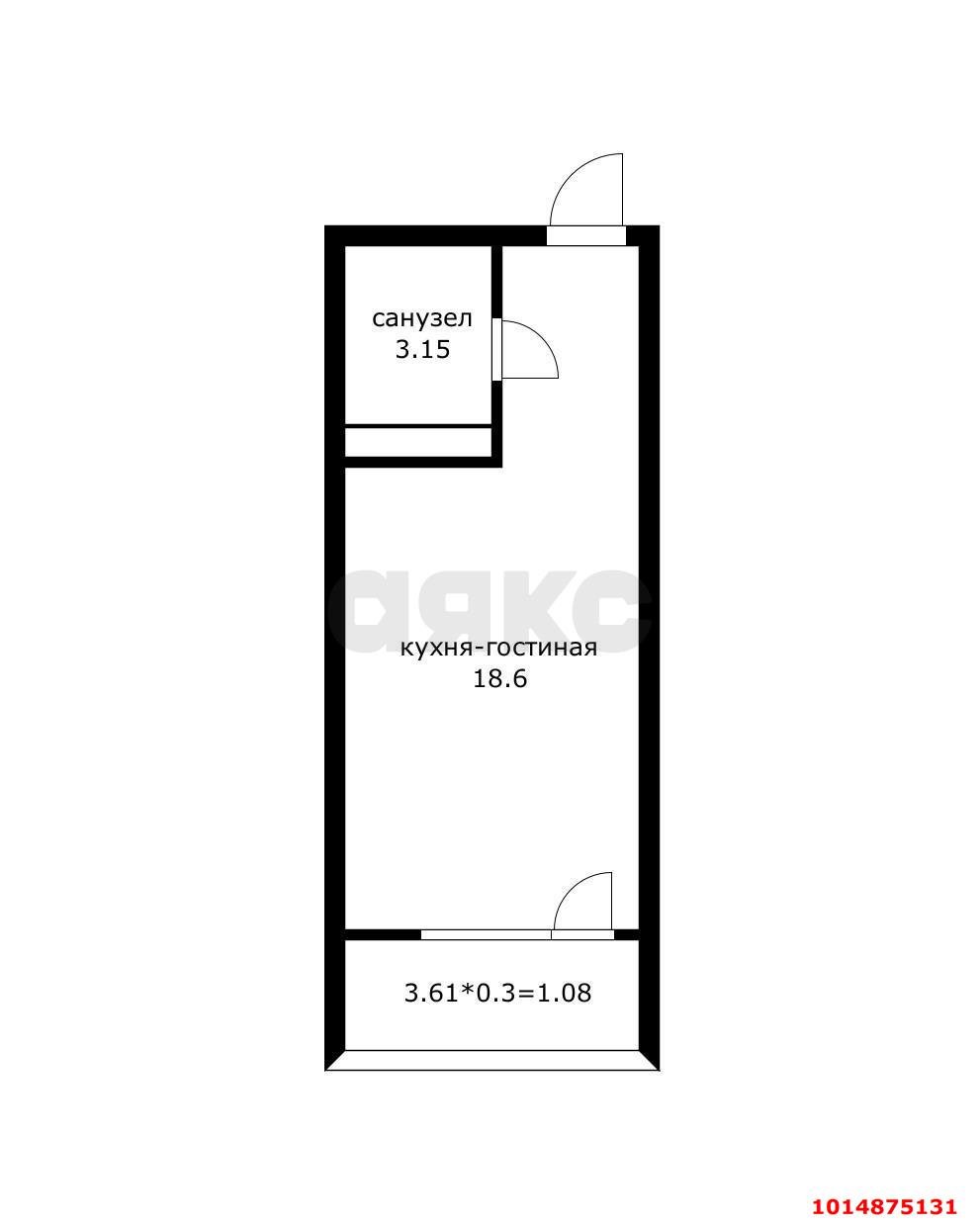 Фото №4: Студия 24 м² - Краснодар, ЖК Цветы, ул. Круговая, 4Вк6