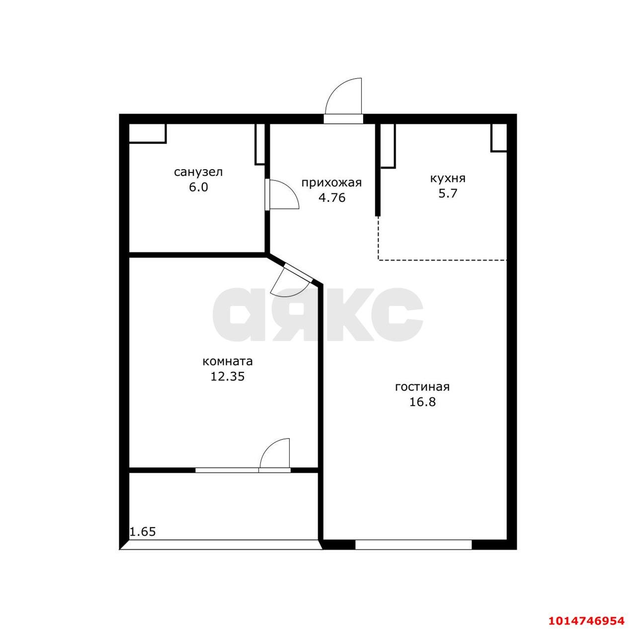 Фото №2: 1-комнатная квартира 45 м² - Краснодар, жилой комплекс Парусная Регата, ул. Автолюбителей, 1Дк1