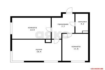 Фото №1: 2-комнатная квартира 60 м² - Краснодар, мкр. Догма Парк, ул. Марины Цветаевой, 7к1