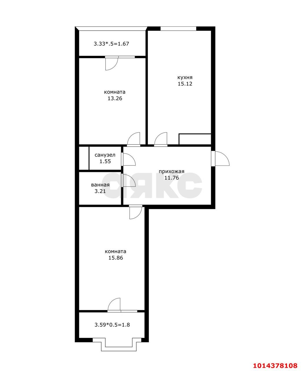 Фото №9: 2-комнатная квартира 67 м² - Краснодар, Школьный, ул. Школьная, 1