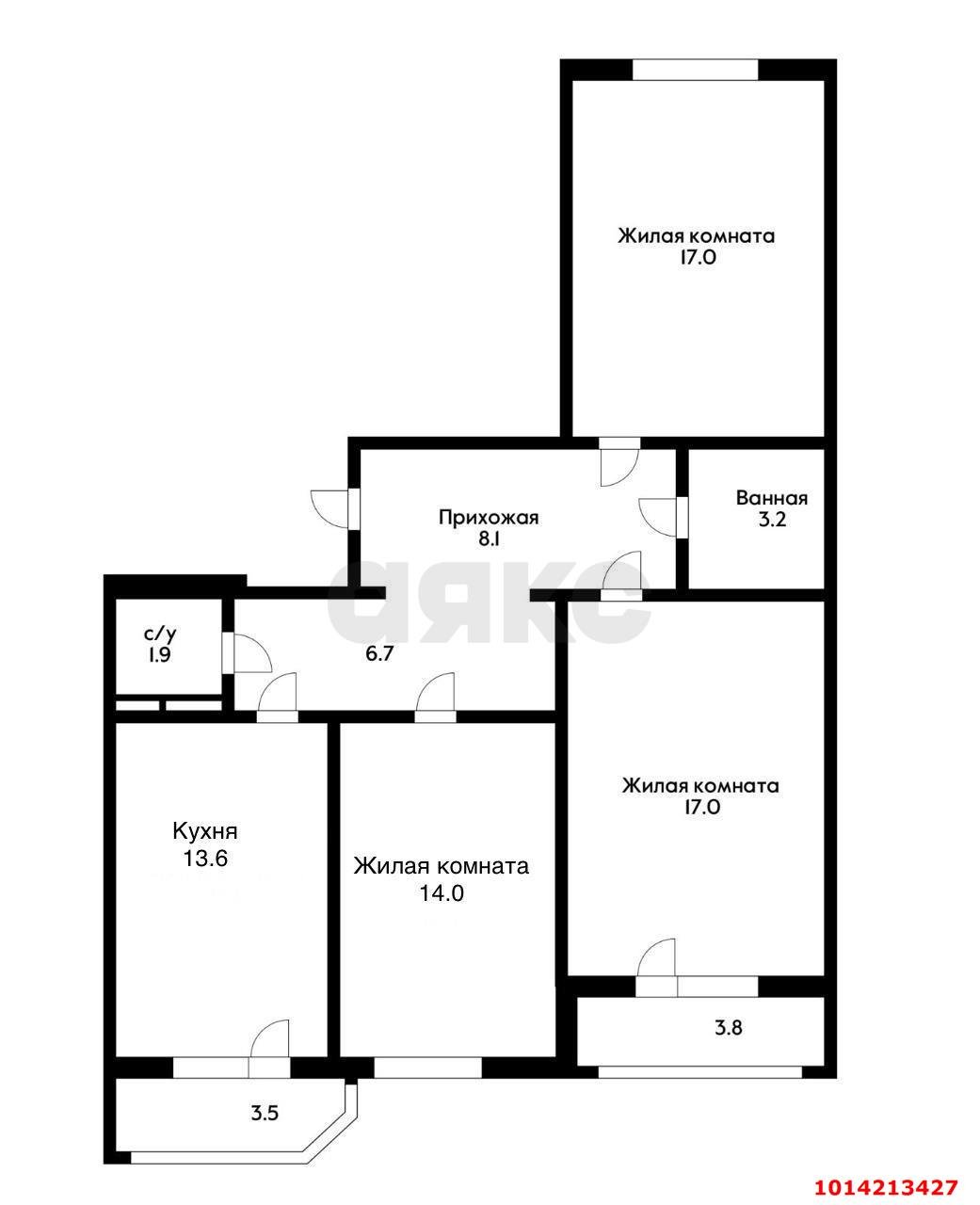 Фото №17: 3-комнатная квартира 85 м² - Краснодар, Прикубанский внутригородской округ, мкр. Московский, ул. им. Артюшкова В.Д., 15