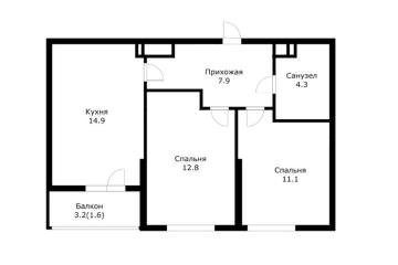 Фото №1: 2-комнатная квартира 52 м² - Краснодар, мкр. жилой комплекс Облака, ул. имени Генерала Корнилова, 9