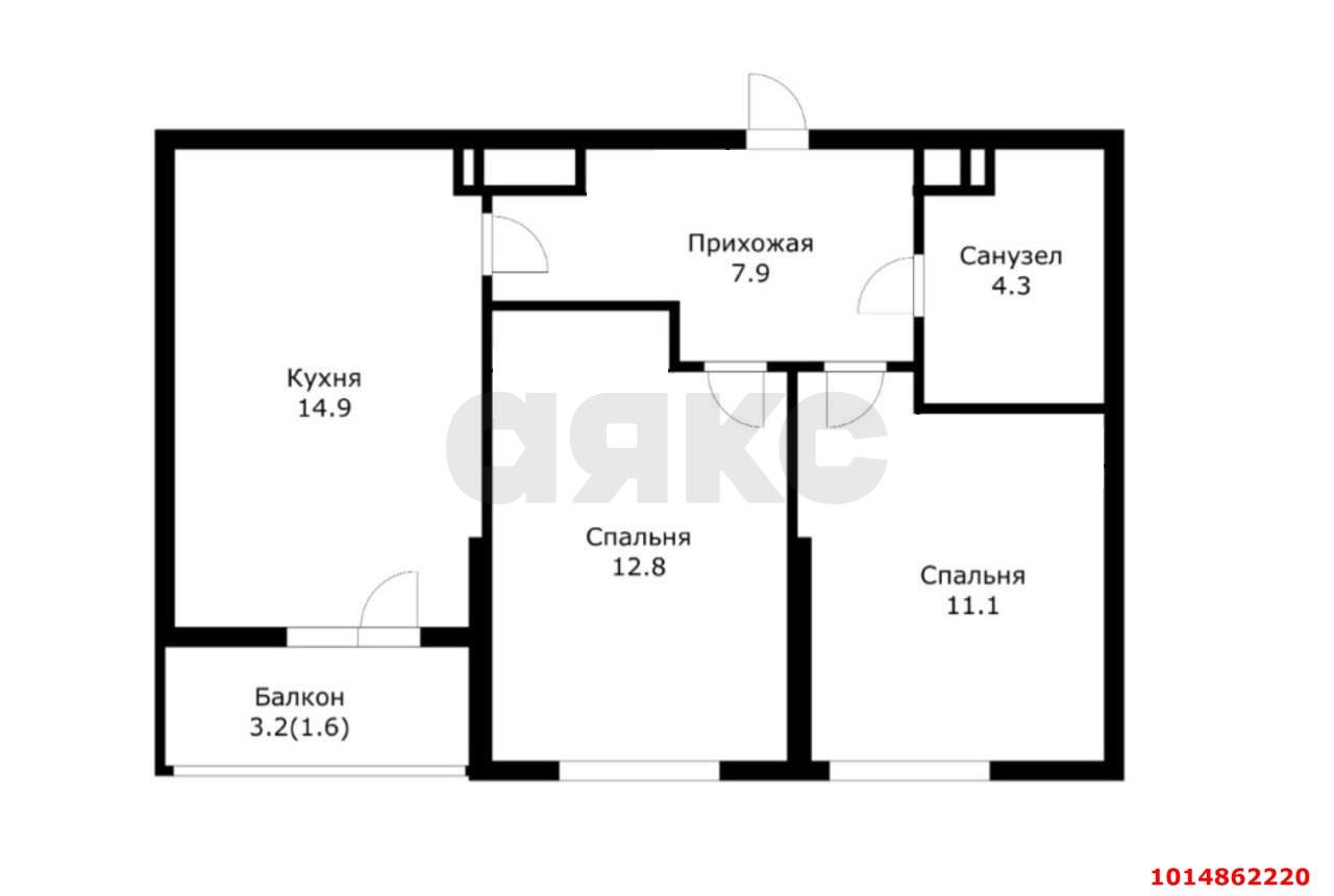 Фото №1: 2-комнатная квартира 52 м² - Краснодар, Прикубанский внутригородской округ, мкр. жилой комплекс Облака, ул. имени Генерала Корнилова, 9