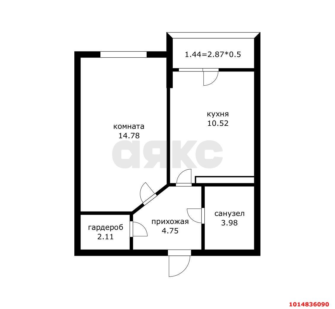 Фото №3: 1-комнатная квартира 36 м² - Краснодар, ЖК Губернский, ул. им. Героя Яцкова И.В., 19к2