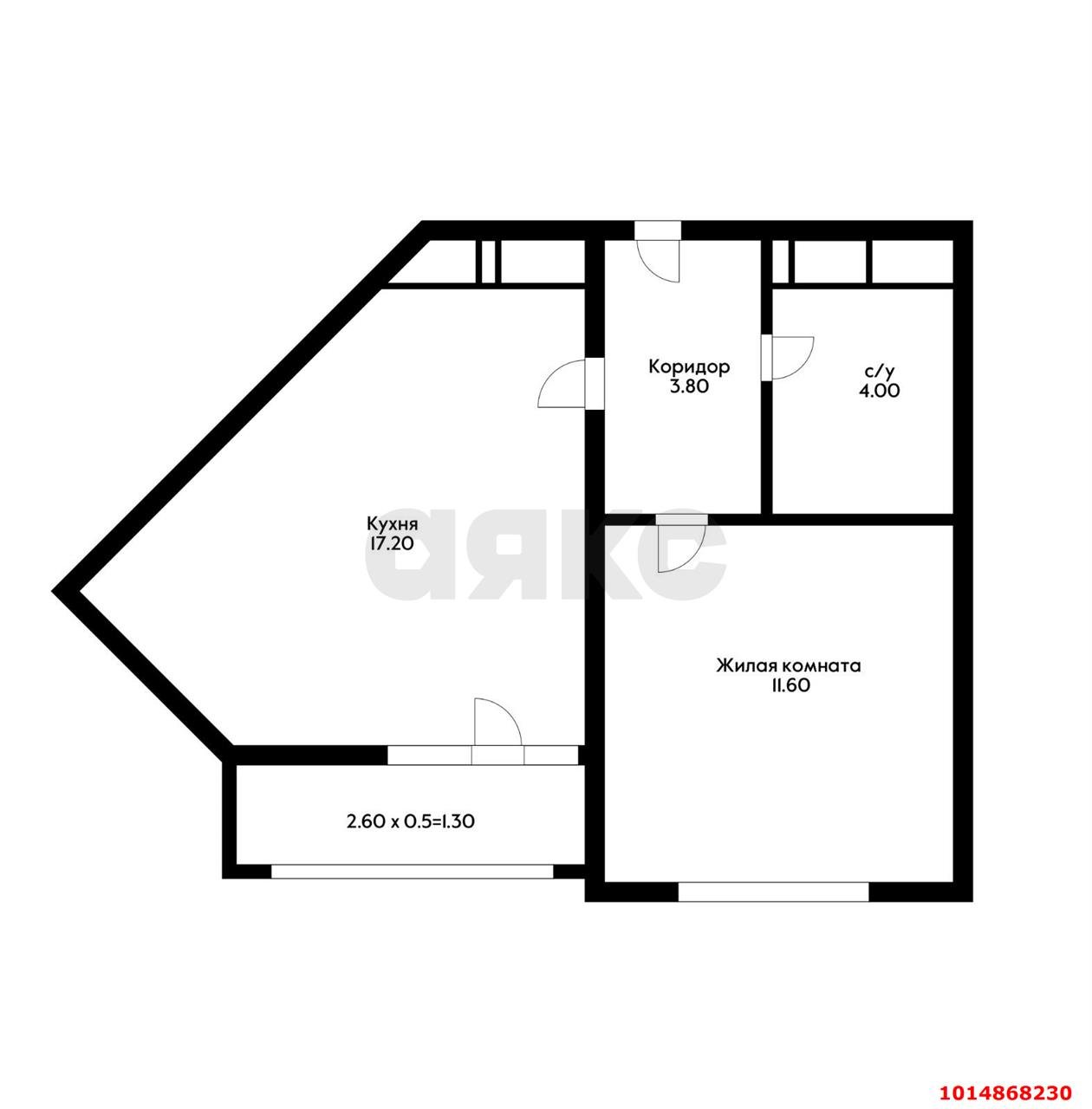 Фото №2: 1-комнатная квартира 39 м² - Краснодар, Школьный, ул. Школьная, 1