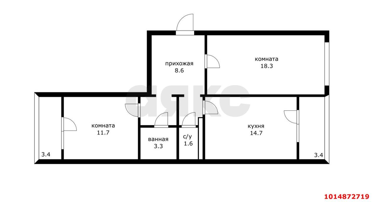 Фото №12: 2-комнатная квартира 68 м² - Краснодар, Восточно-Кругликовский, ул. Черкасская, 141