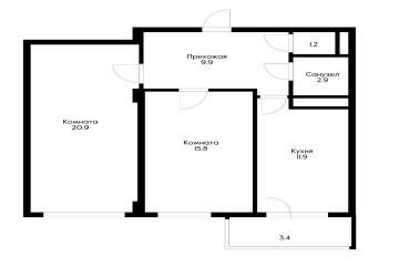 Фото №5: 2-комнатная квартира 66 м² - Краснодар, мкр. жилой комплекс Восход, ул. Гидростроителей, 61